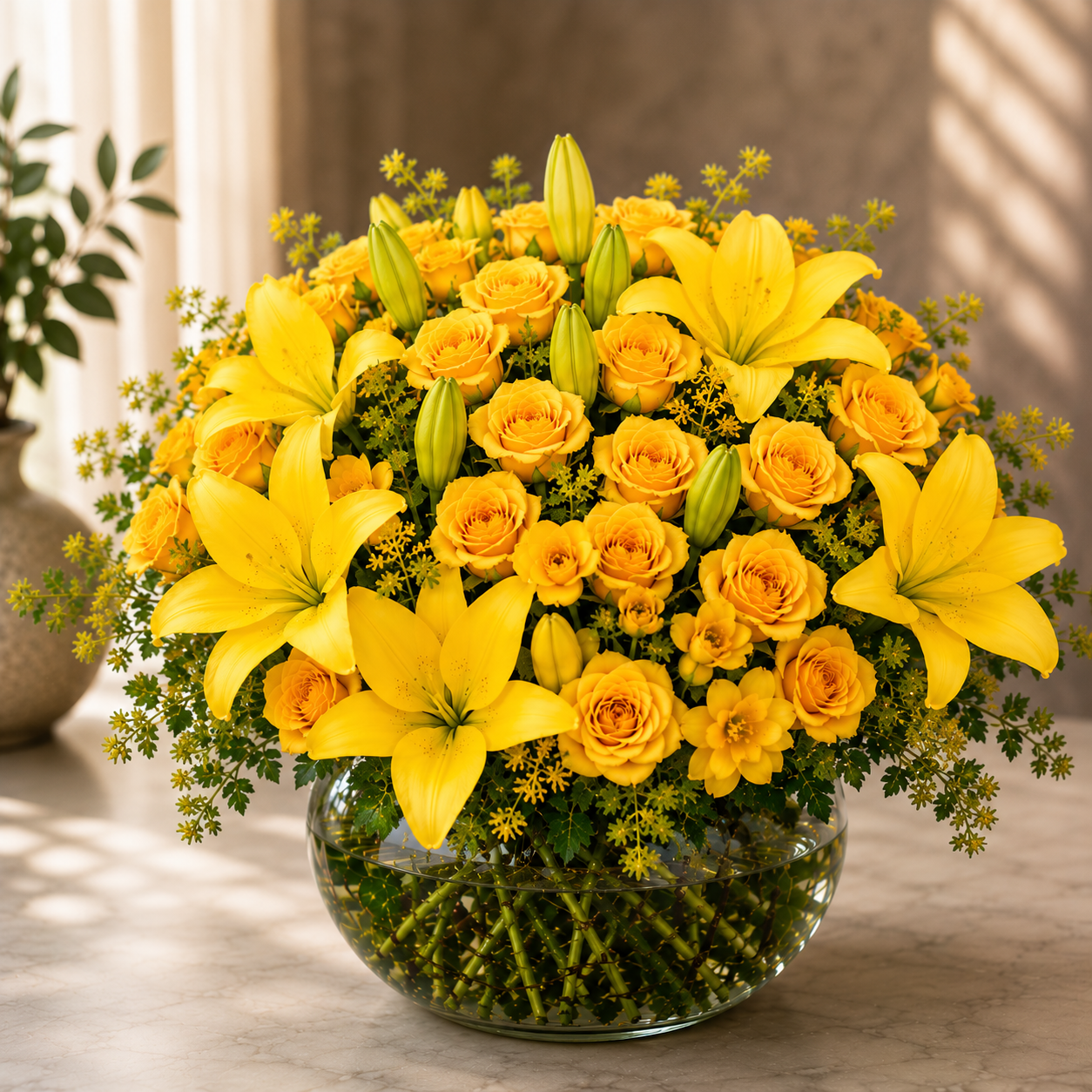 Sparkling Yellow Arrangement –  West Hollywood Florist, West Hollywood CA