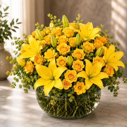 Sparkling Yellow Arrangement –  West Hollywood Florist, West Hollywood CA