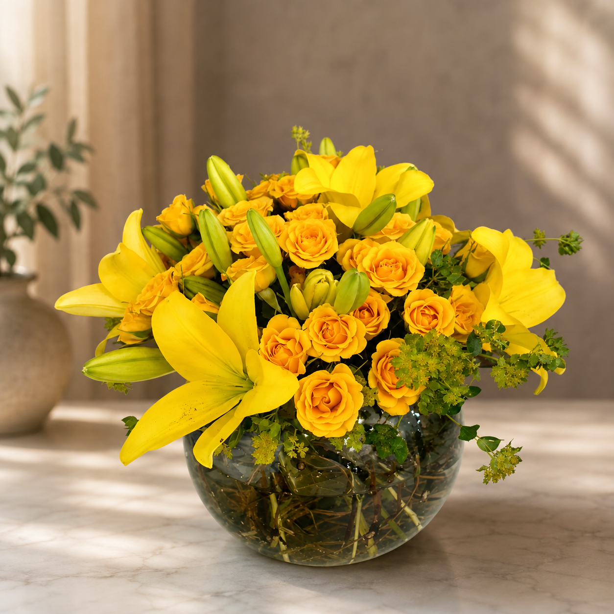 Sparkling Yellow Arrangement –  West Hollywood Florist, West Hollywood CA