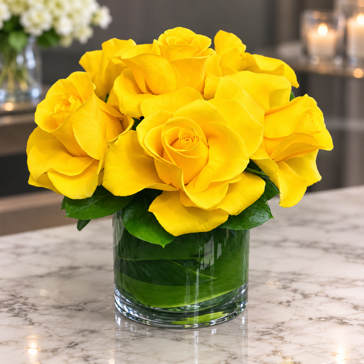 La Petite Yellow Rose Bouquet –  West Hollywood Florist, West Hollywood CA