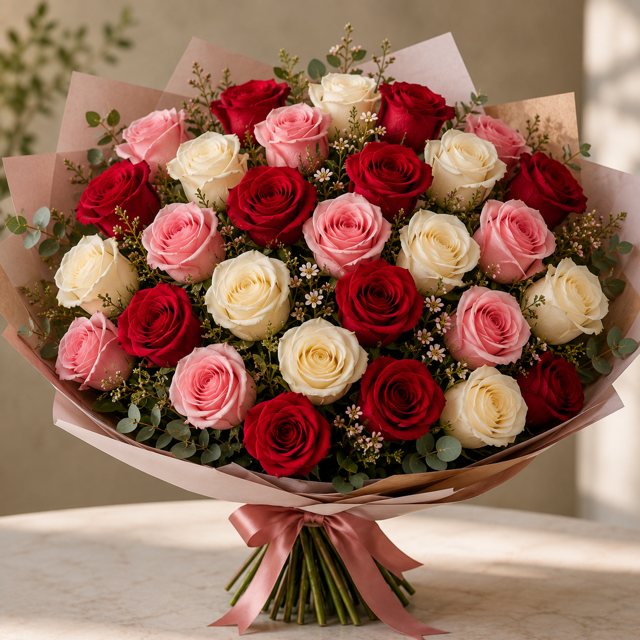 Hand Tied Rose Bouquet  –  West Hollywood Florist, West Hollywood CA