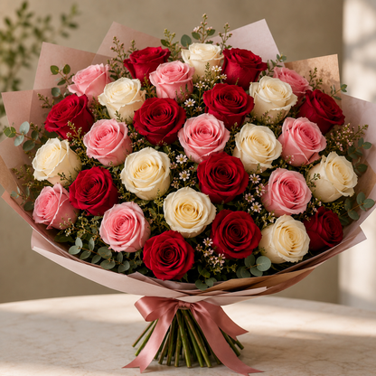 Hand Tied Rose Bouquet  –  West Hollywood Florist, West Hollywood CA