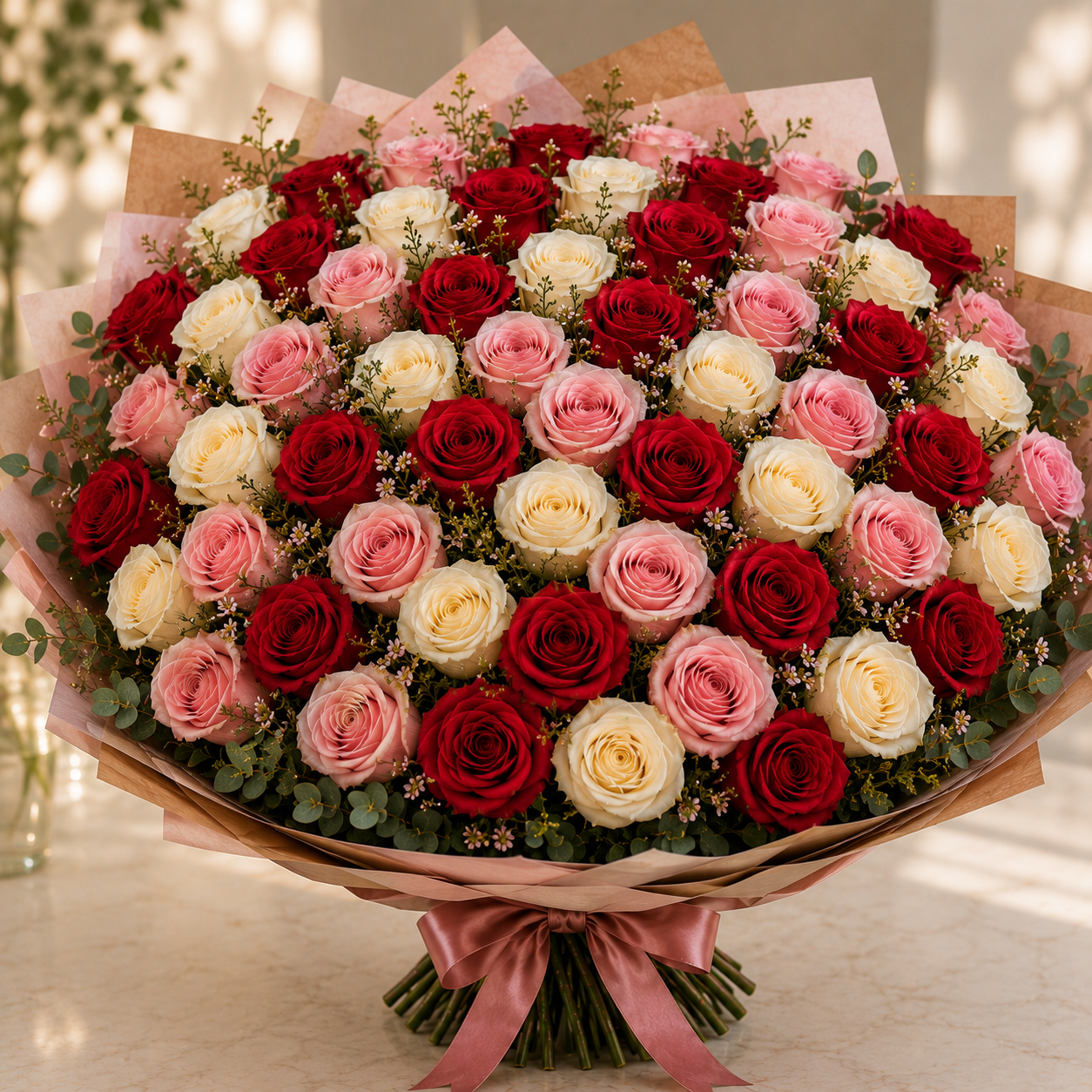 Hand Tied Rose Bouquet  –  West Hollywood Florist, West Hollywood CA