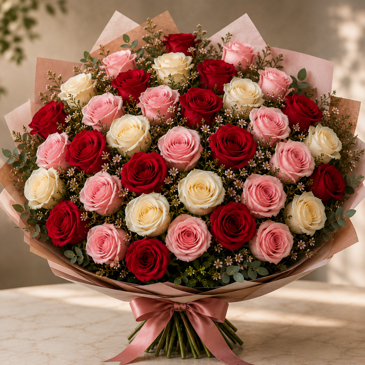 Hand Tied Rose Bouquet  –  West Hollywood Florist, West Hollywood CA