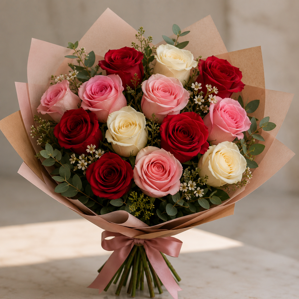 Hand Tied Rose Bouquet  –  West Hollywood Florist, West Hollywood CA