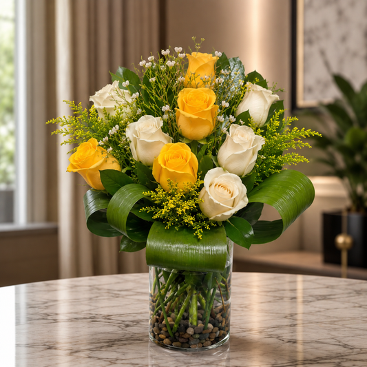 Golden Ivory Elegance –  West Hollywood Florist, West Hollywood CA