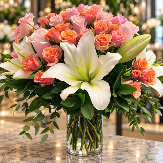 Peach Lily Bellini  –  West Hollywood Florist, West Hollywood CA