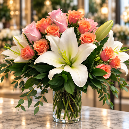 Peach Lily Bellini  –  West Hollywood Florist, West Hollywood CA