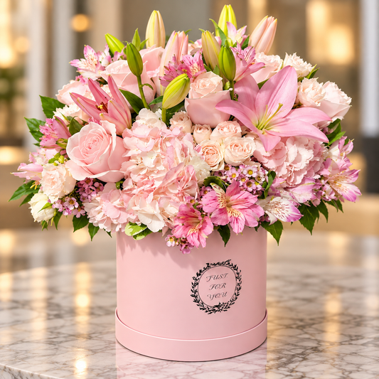 Kissed In Pink Floral Box –  West Hollywood Florist, West Hollywood CA