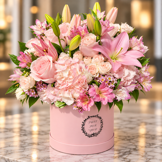 Kissed In Pink Floral Box –  West Hollywood Florist, West Hollywood CA