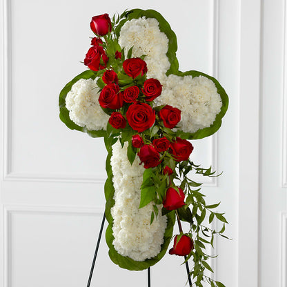 Floral Cross Easel –  West Hollywood Florist, West Hollywood CA
