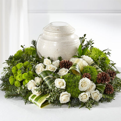 Precious Evergreen Cremation Adornment –  West Hollywood Florist, West Hollywood CA