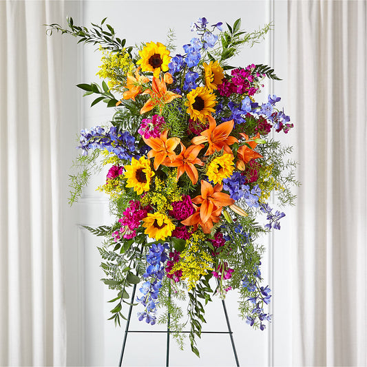 Sunlit Memories Standing Spray (Standard) –  West Hollywood Florist, West Hollywood CA
