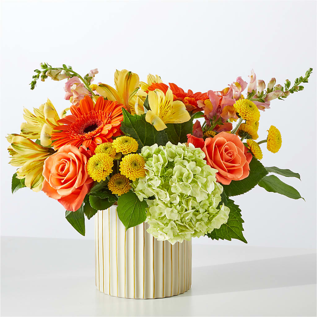 Autumn Sunshine Bouquet with Ivory Vase –  West Hollywood Florist, West Hollywood CA