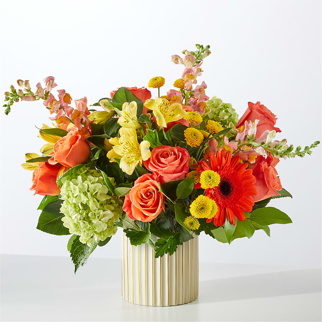 Autumn Sunshine Bouquet with Ivory Vase –  West Hollywood Florist, West Hollywood CA