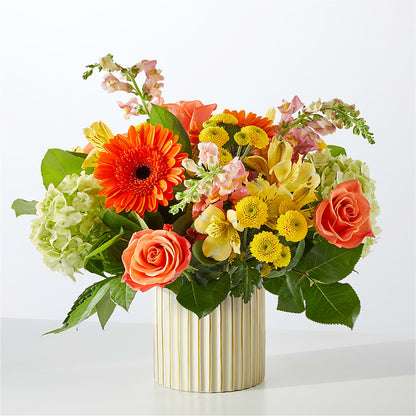 Autumn Sunshine Bouquet with Ivory Vase –  West Hollywood Florist, West Hollywood CA
