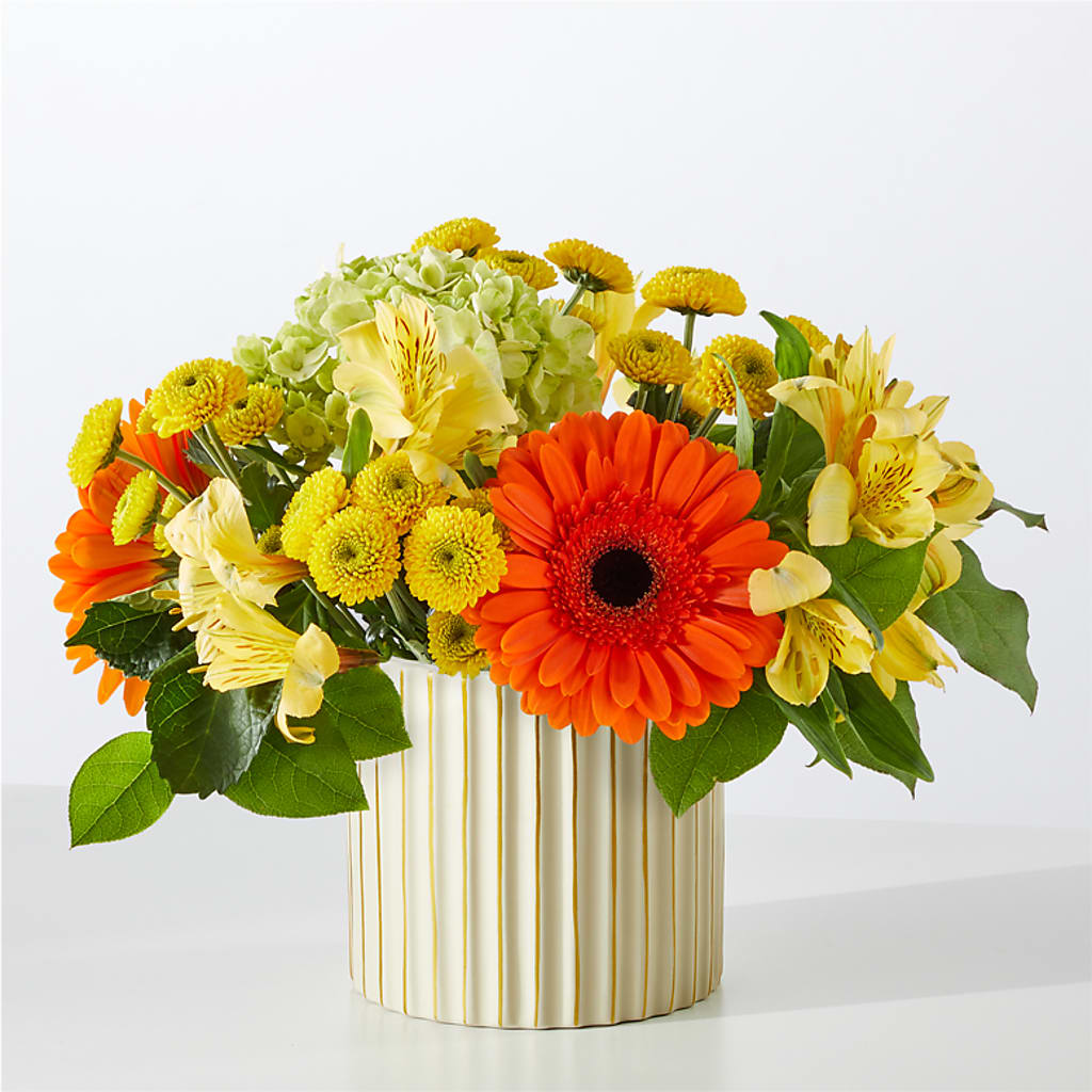 Autumn Sunshine Bouquet with Ivory Vase –  West Hollywood Florist, West Hollywood CA