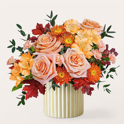 Spiced Latte Bouquet with Ivory Vase –  West Hollywood Florist, West Hollywood CA