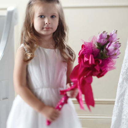 Sparkle Pink Flower Girl Bouquet –  West Hollywood Florist, West Hollywood CA