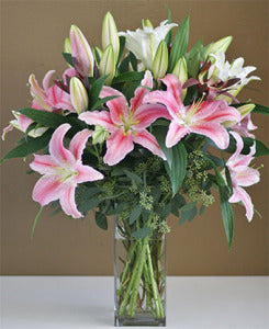 Blooming Lilies Vase